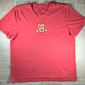 Life Is Good Lucky Dog Classic Fit Heavy Cotton Crusher Tee Shirt Men’s XXL